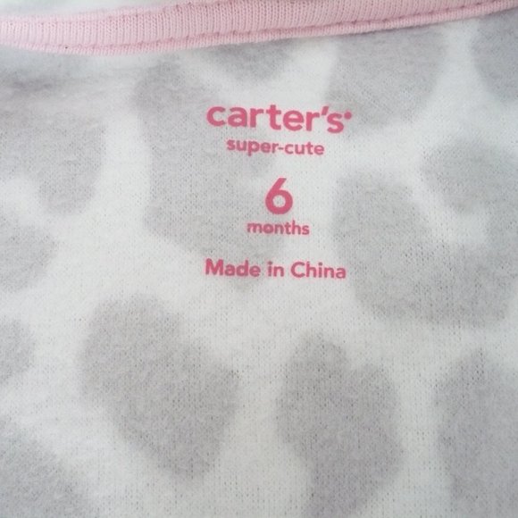 Carter Girl's Fleece Onesie with Hood - 6 months - Picture 3 of 5